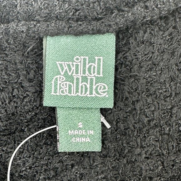 2 Piece Wild Fable Women's Small Black Crop Sweater And Blue Ribbed T-Shirt - Picture 5 of 16